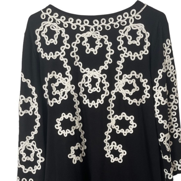 Once Again Plus Size 1X Black White Duster Jacket Topper ,Knee Length Artsy - Picture 4 of 10